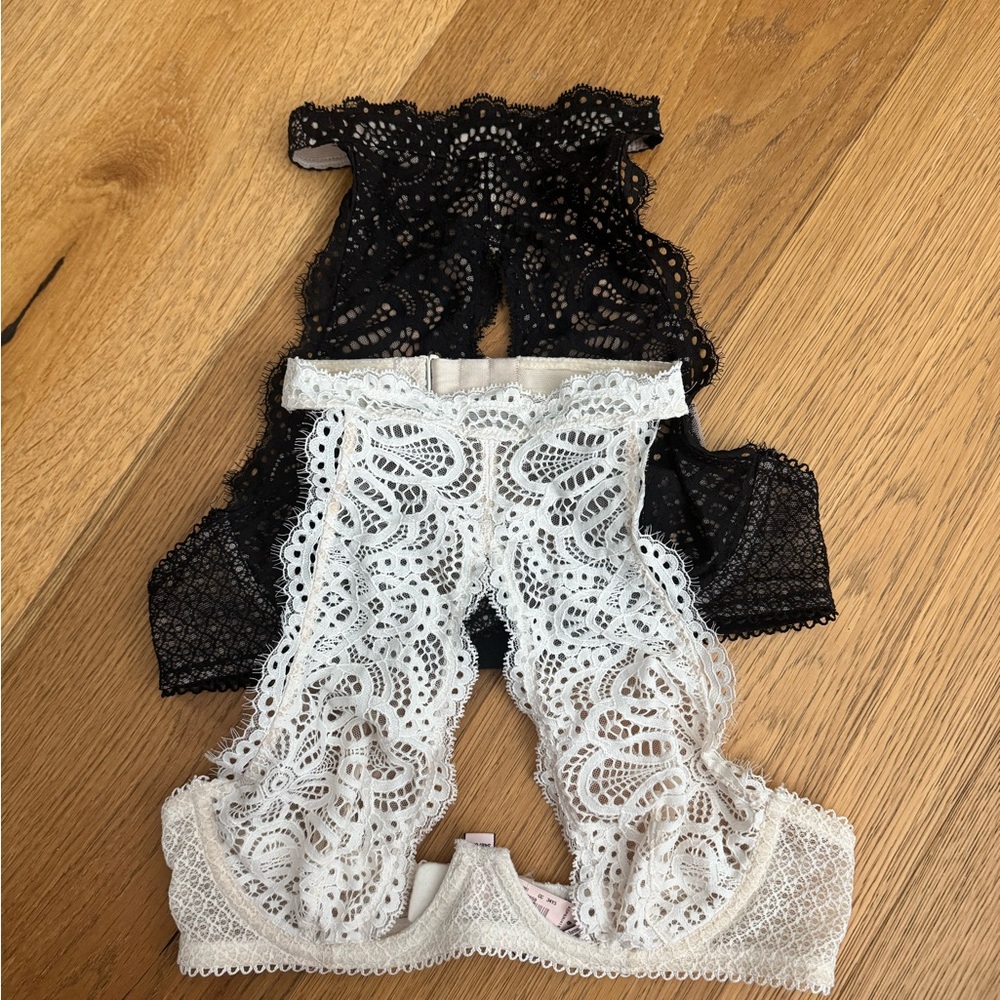 Victoria's Secret Black and White Lace Bras